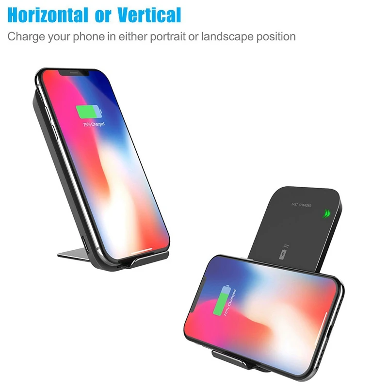 10 Вт 2 катушки Беспроводное зарядное устройство для iPhone X/XS Max XR samsung S9 Note 9 10 Xiaomi Многофункциональный Qi беспроводной зарядный коврик