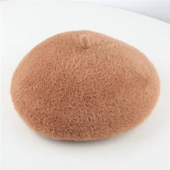 

Cotton Beret Hats Children Winter French Hat Solid Retro Berets Cap Winter Soft Thick Warm Beret Cute Flat Cap берет 베레모 #H