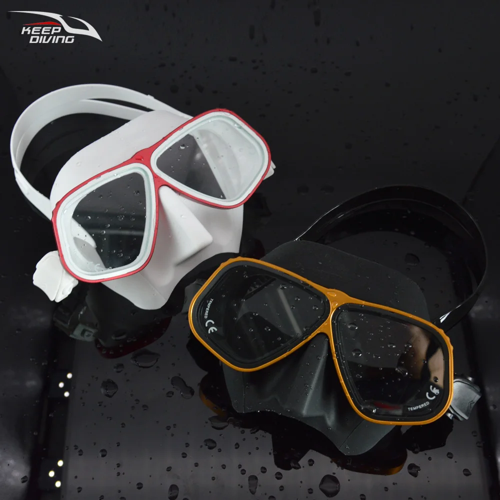 Free Diving Mask Ultra Low Volume Snorkeling goggles Color Alloy Frame Diving Goggles For Scuba Dive