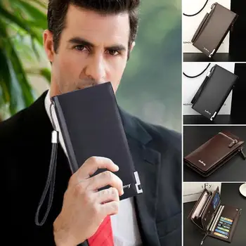 

Men clutchs bag wallet long multi-function zipper bag processing custom business wallet