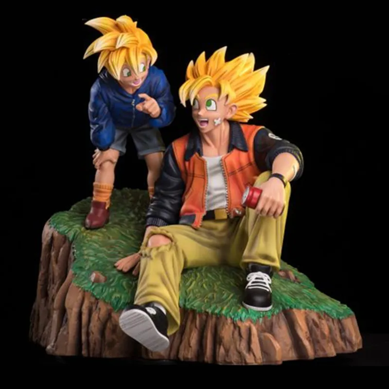 Dragon Ball Z Супер Saiyan ГОКу Гохан отец и сын праздник 1/6 GK смола статуя фигурка модель игрушки X3503 - Цвет: Многоцветный