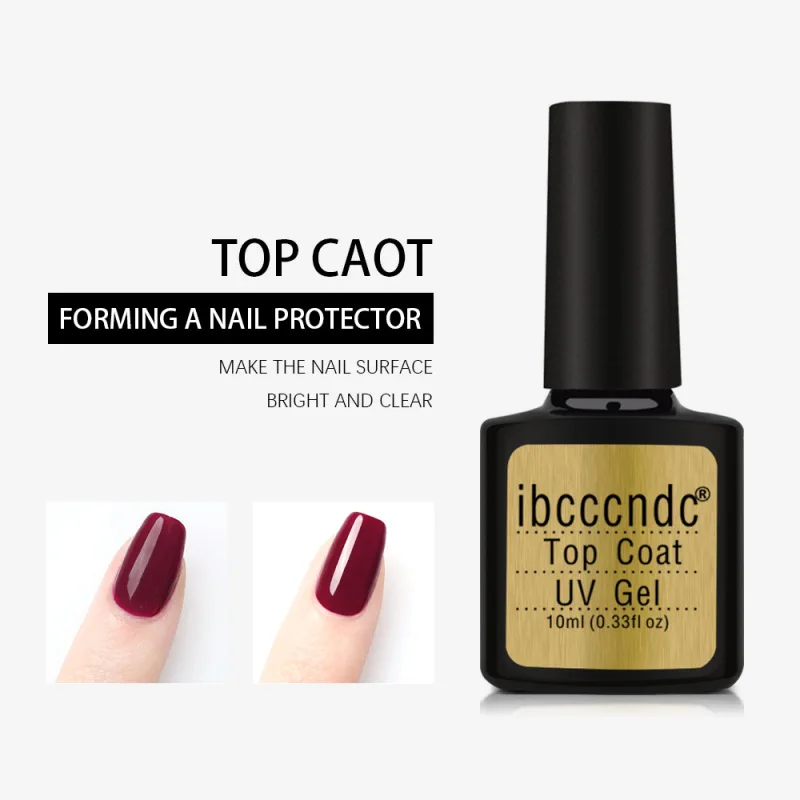 IBCCCNDC Base Top Coat Transparent Gel Nail Magic Remover Polish UV 10ml Soak Off Primer Gel Varnish Lacquer Matte Tempered