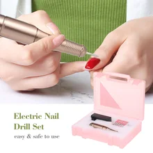 Электрический маникюрный набор с сверлом для ногтей и шлифовальные ленты Портативный станок для сверления ногтей наконечник маникюра и педикюра набор для ухода за ногтями