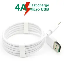 1m 4A Fast Charge Micro USB Charging Cable Data Sync Cord for OPPO VOOC Android Mobile Phone Microusb Charger