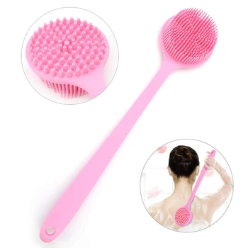 

1Pcs Beautiful Long Handle Bath Brush Body Brush Silicone Bath Brush Soft Bristles Strong Cleaning Scrubber