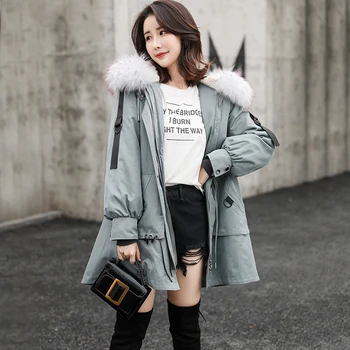 

Real Fur Coat Women Rex Rabbit Fur Winter Coat Women Raccoon Fur Collar Real Fur Parka for Women Clothes 2020 FX551801 YY946