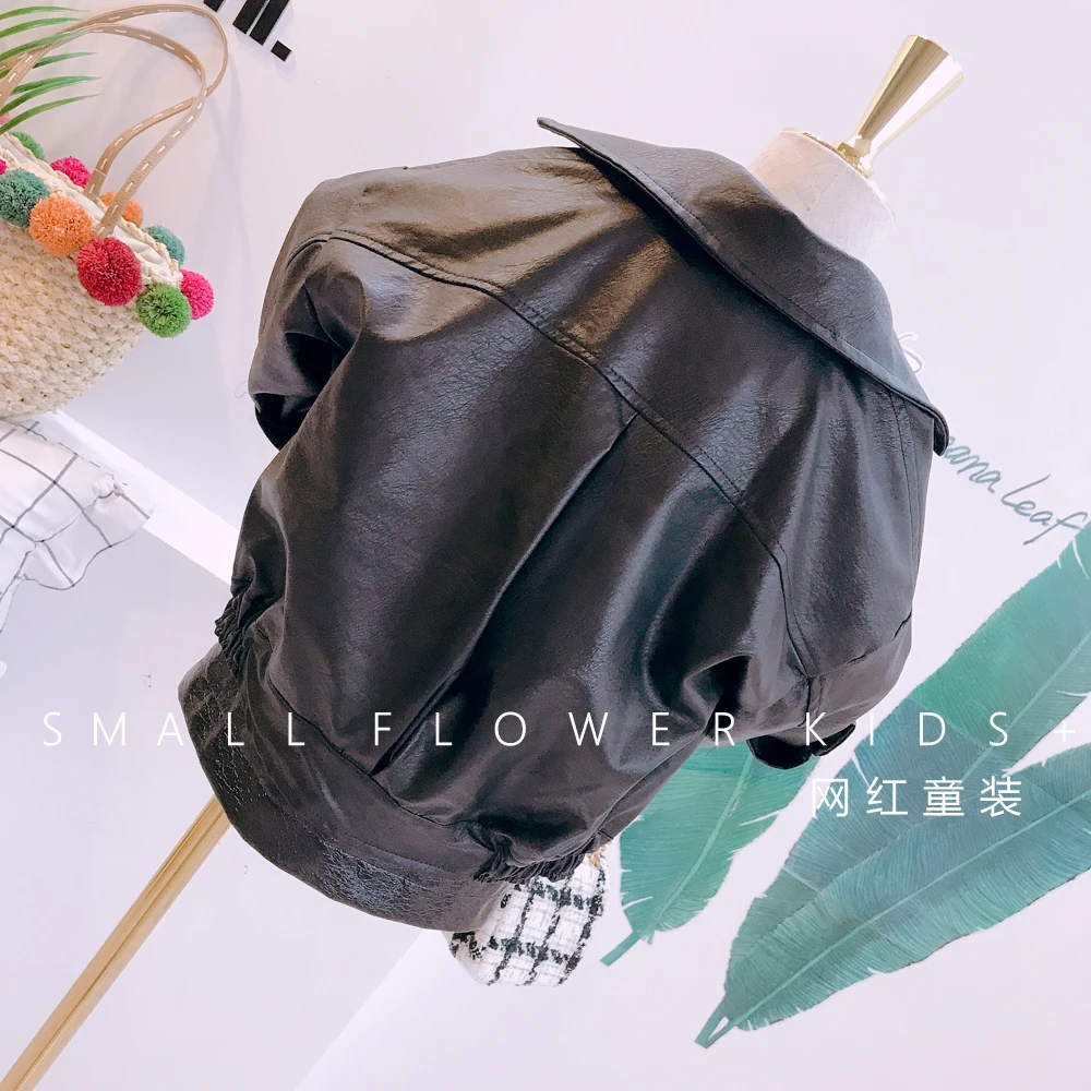 2019 Новая Осенняя модная куртка из искусственной кожи для мальчиков и девочек