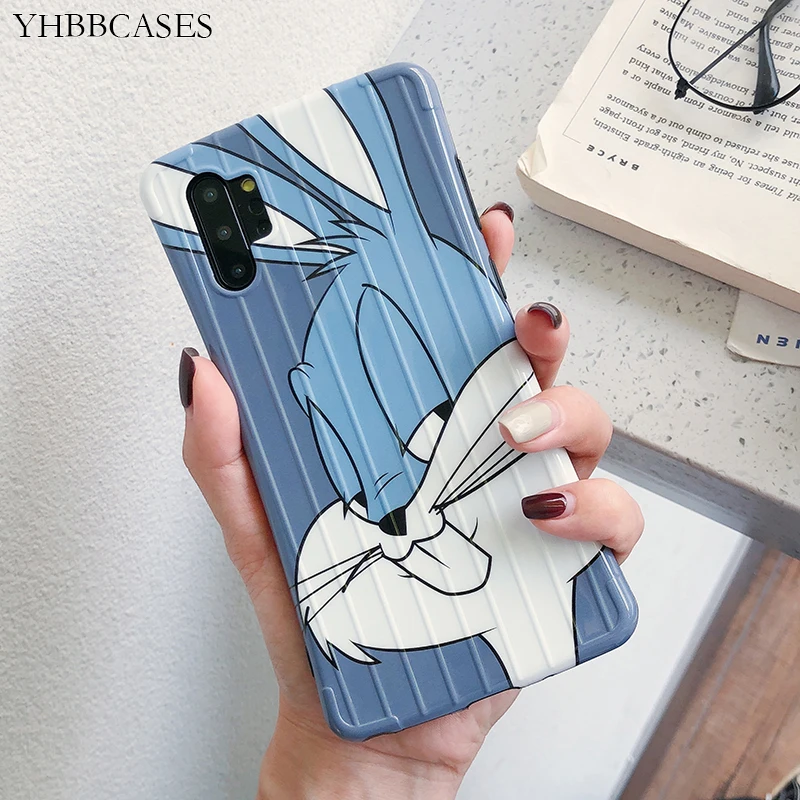 Чехлы YHBBCASES для Samsung Note 10 8 9 мягкие чехлы с мультяшным кроликом Galaxy S10 Plus S8 S9 чемодан