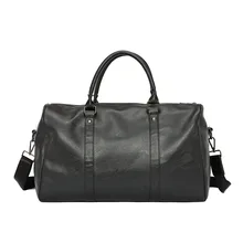 Мужская сумка для путешествий, водонепроницаемая, большая емкость, чемодан из искусственной кожи, мужская сумка на плечо, женская сумка для путешествий на выходные, Черная