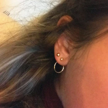 

CARTER LISA Fashion jewelry Gold/Silver Cute gold Colour Geometric Small Circle Metal Stud Earrings Best Gift For Women Girl