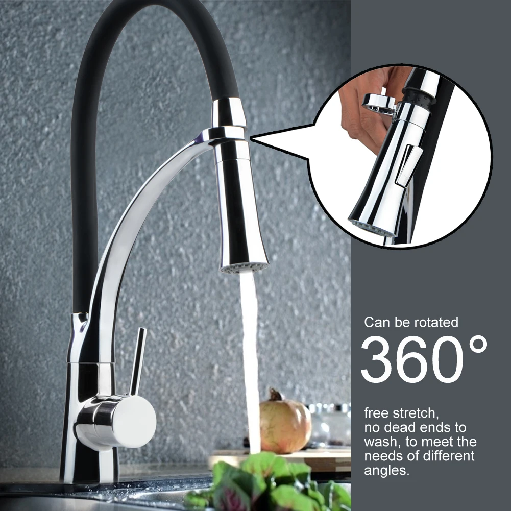 

360Â° Rotation Basin Faucet Swivel Kitchen Sink Mixer Taps Pull Out Ends To Wash Tap Kitchen Sink Mixer Tap