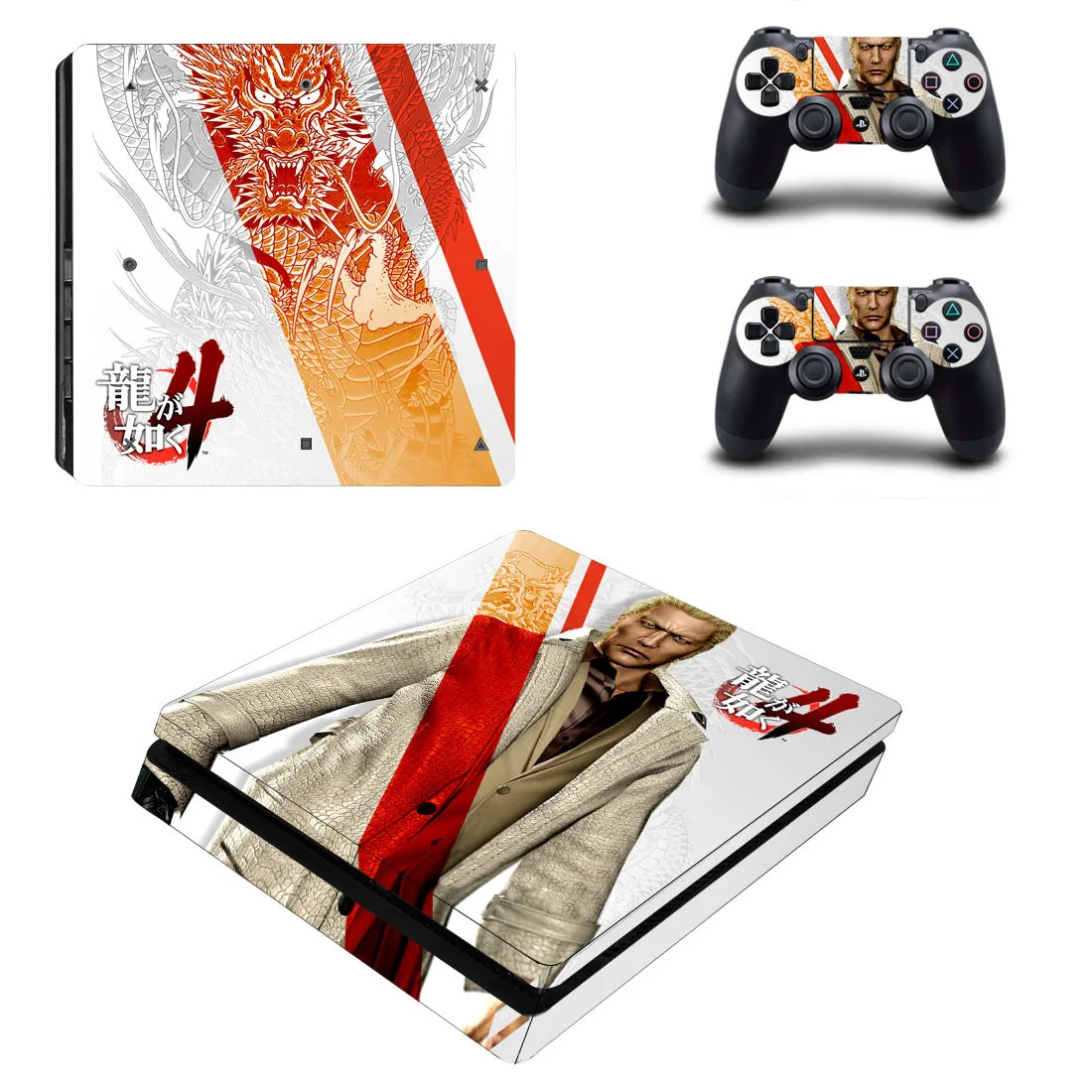 Yakuza 4 PS4 тонкие наклейки PS 4 Play станция 4 тонкие наклейки для кожи Стикеры для playstation 4 тонкая консоль и контроллер