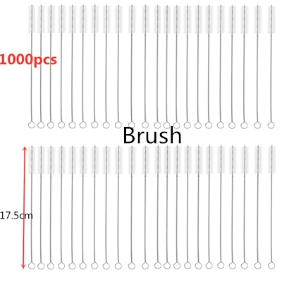 1000pcs brush 100 шт стеклянные соломинки, прозрачные Изогнутые 18 см x 8 мм-идеальная многоразовая Солома для смузи, чая, сока-10 шт с 20 шт чистящей щеткой - Цвет: 1000pcs brush