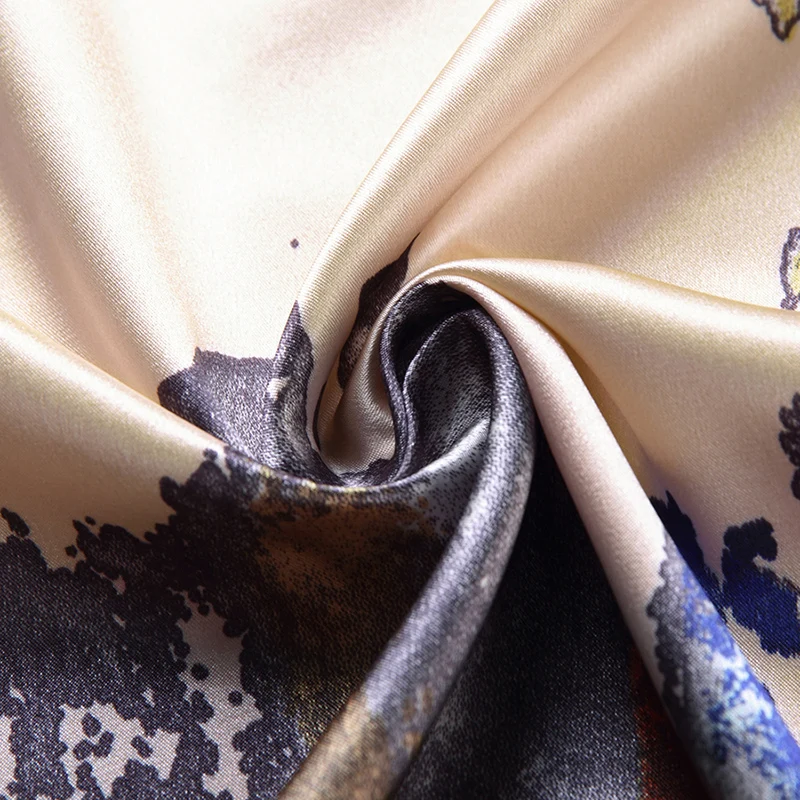 Men's Silk Streetwear Summer Patchwork Colors Shirt Short Sleeve Silk Clothes Fashion Printing Smooth Soft Dress Shirt