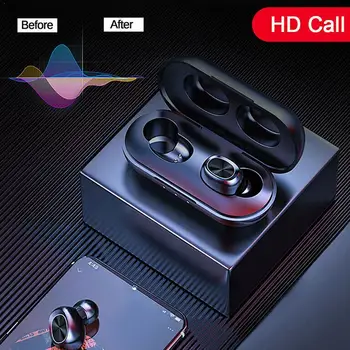 

New B5 TWS Wireless Earphones Bluetooth Headphones Earbuds Waterproof 5.0 with 9D Stereo Micphones Headset Music O8B6