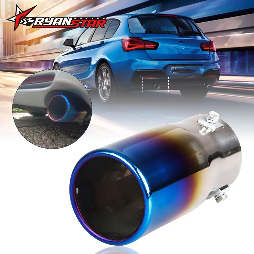 Выхлопной Хвост Глушитель наконечник трубы жареный синий из нержавеющей стали