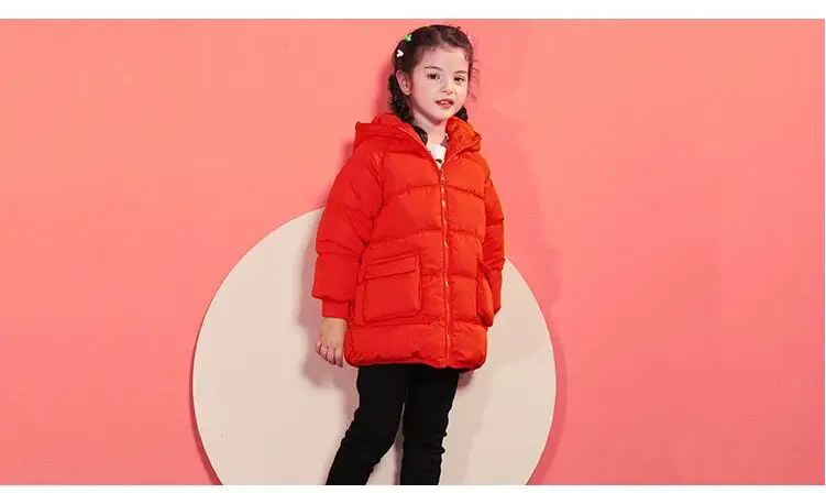 Новые Теплые Длинные пуховые хлопковые куртки с капюшоном для девочек, пальто зимняя одежда для маленьких девочек куртки для маленьких мальчиков детская верхняя одежда детская одежда
