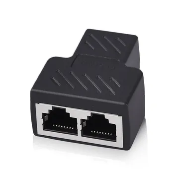 

1 To 2 Ways LAN Ethernet Network Cable RJ45 Female Splitter Connector Adapter for Laptop Docking Stations Z07 Drop Ship Shipping