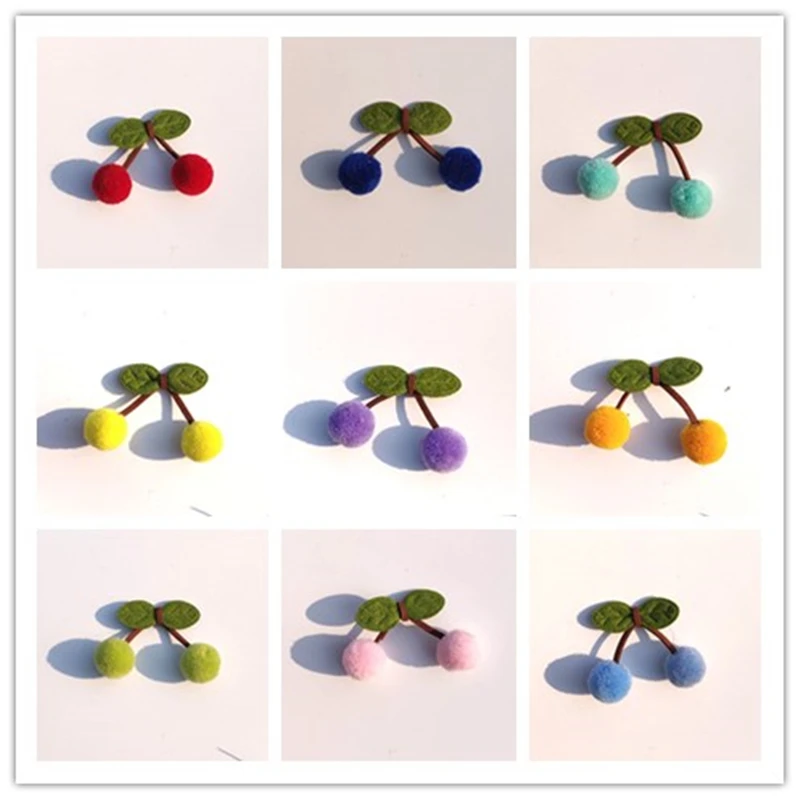 10Pcs/Bag 2Cm Cherry Cashmere Hair Ball Lace Pendant Hair Accessories DIY Wedding Party Sewing Handmade Hat Ball Decoration pom poms craft supplies