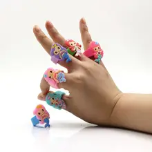 6 шт. принцесса русалка палец кольца Мягкий силиконовый чехол с кольцом День рождения украшения Дети Русалка Вечерние подарок для ребенка