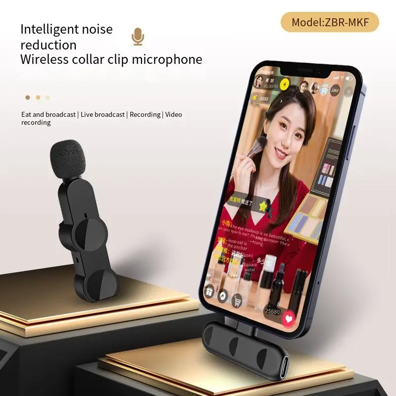

Lavalier Microphone Wireless Portable Audio Video Recording Mini Mic for IPhone Android Live Broadcast Gaming Phone Microfone