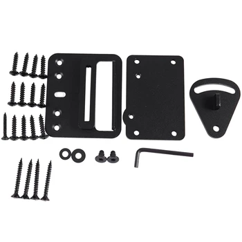 

SZS Hot Steel Barn Door Latch Lock for Sliding Barn Wood Door Gate with Screw Black