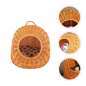 

1 Set Pet House With Cushion Lovely Pet Beds Pet Nest Cat Cave for Kitten