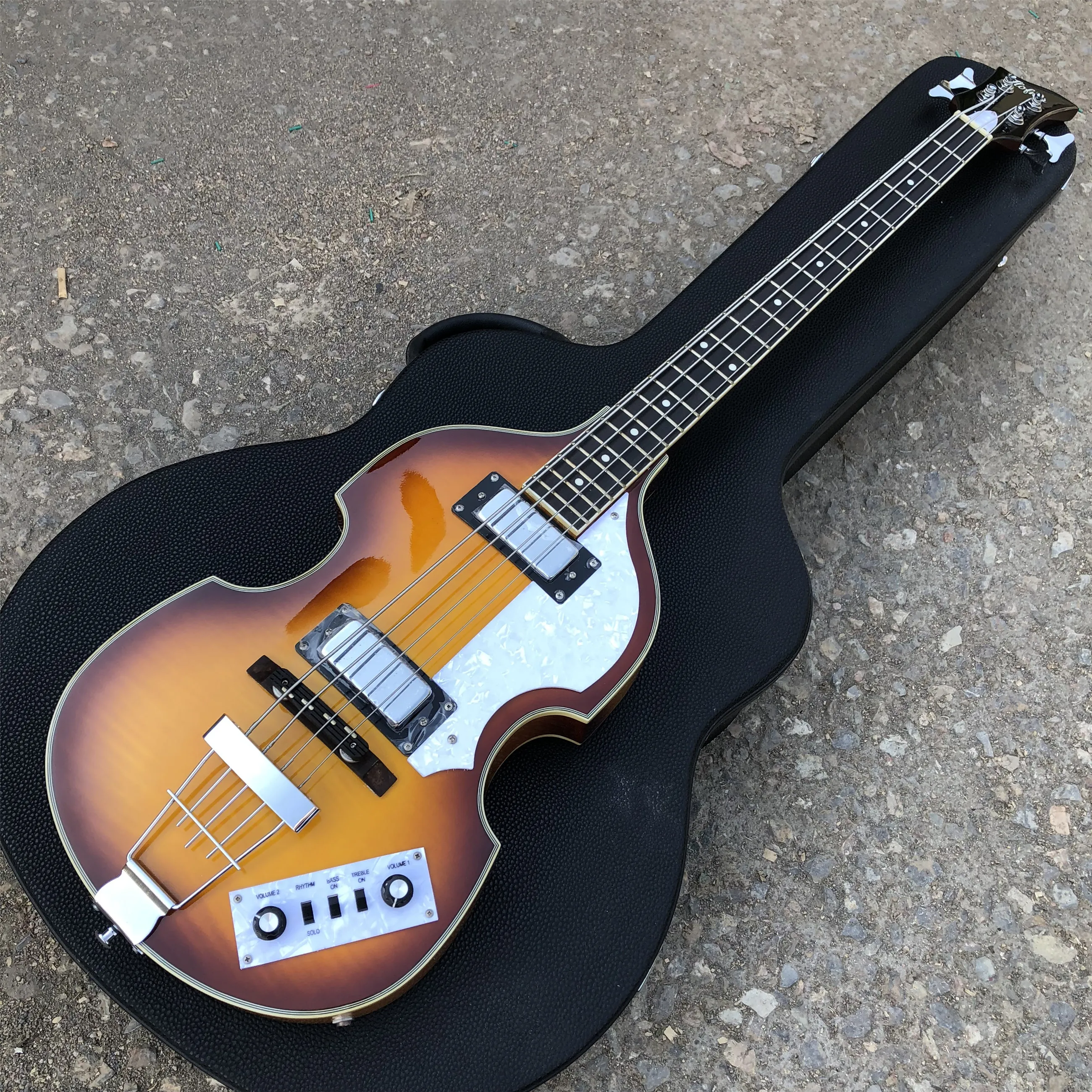 Новое поступление Sunburst Hofner 4-струнная электрическая бас-гитара серия BB2 Icon