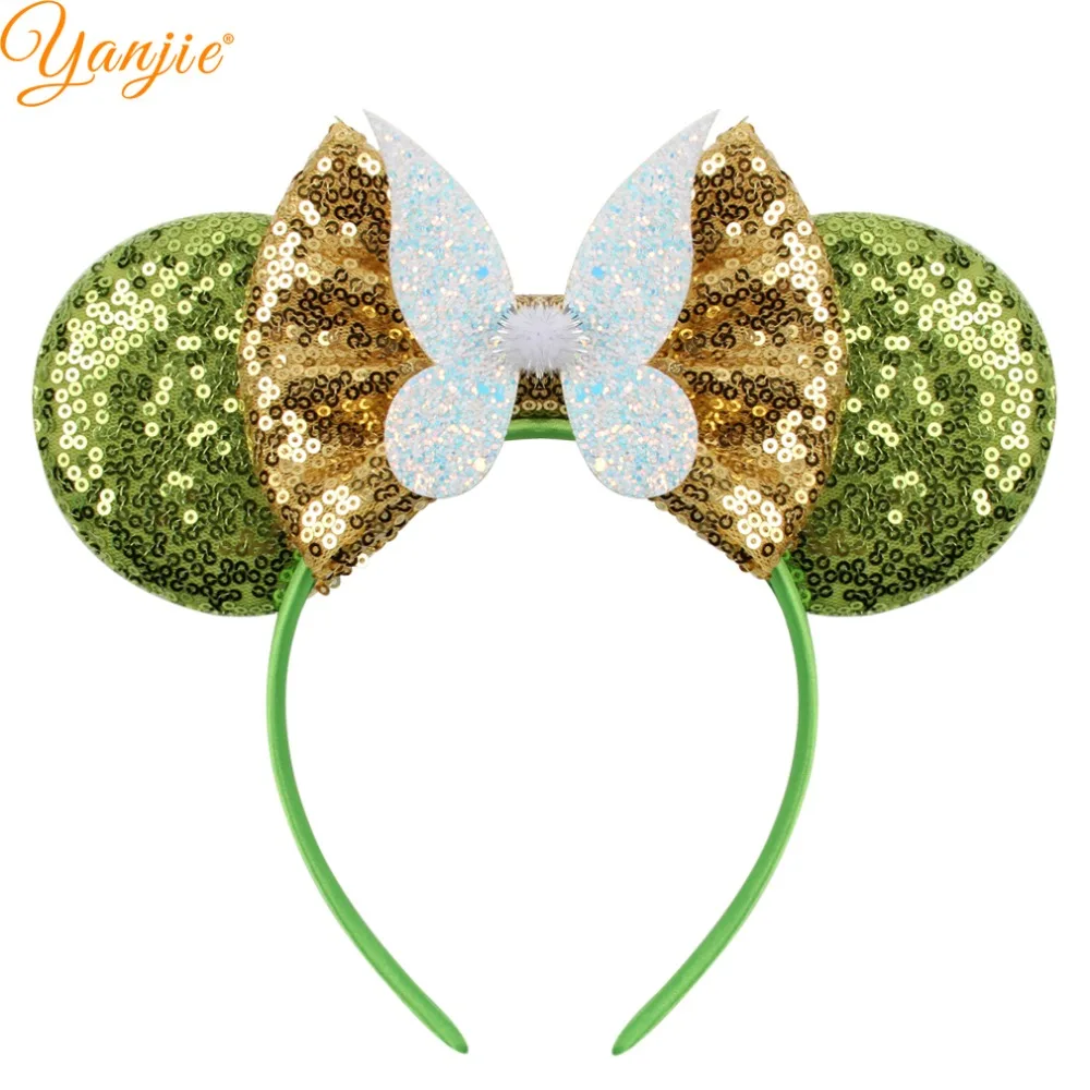 New Classical Mouse Ears Headband For Women Girls Festival Party Princess Hairband Kids Sequin Bow Female Cute Hair Accessories hair barrettes for adults