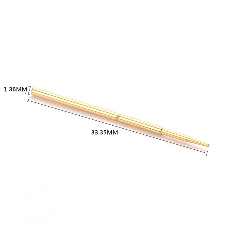 

100Pcs Spring Voltage Test Probe Head Gold-plated PA100-F Circuit Board PCB Instrument Tool Diameter 1.36MM