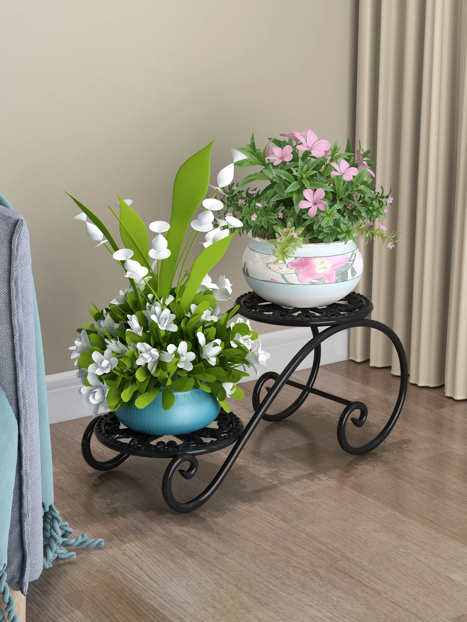 Железная полка для цветов напольная многоэтажная домашняя простая цветочных