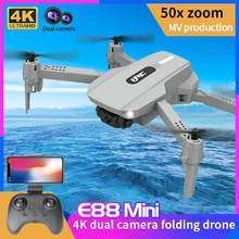2021 novo e88 mini zangão 4k hd câmera de transmissão em tempo real wifi fpv drones mini dobrável quadcopter helicóptero brinquedos para meninos