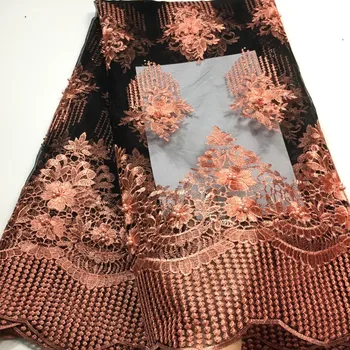 

2020 Latest French Nigerian Laces Fabrics with beaded stones Tulle African Laces Fabric Wedding African French Tulle Lace M3159
