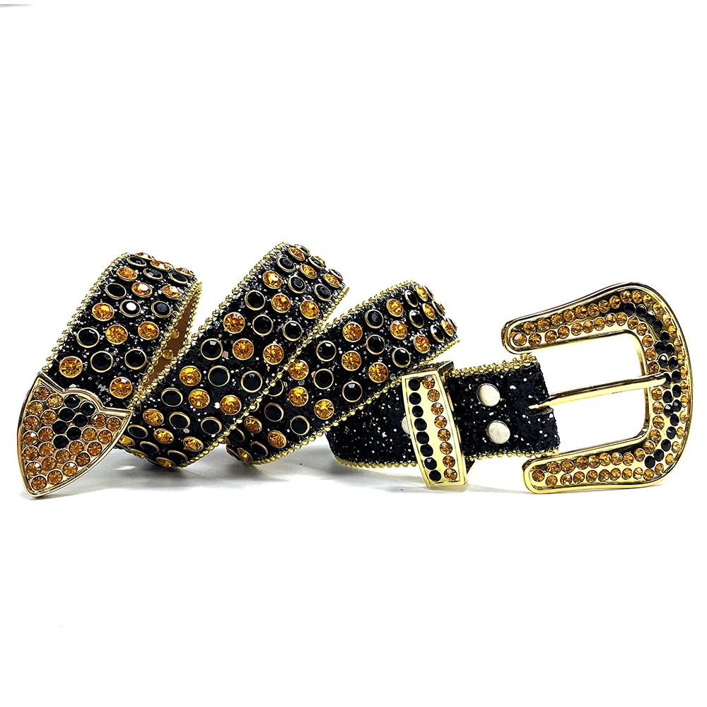 Western Cowgirl Cowboy Bling Bling Rhinestones Belt Quality Studded Belt For Women Men Fashion Cinto De Strass Ceinture Femme