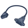 IEC320 C14 to C13 Extension cord,C14 with screw holes and C13 Right Angled Short,30cm lenght,H05VV-F 3G 0.75MM ► Photo 2/6