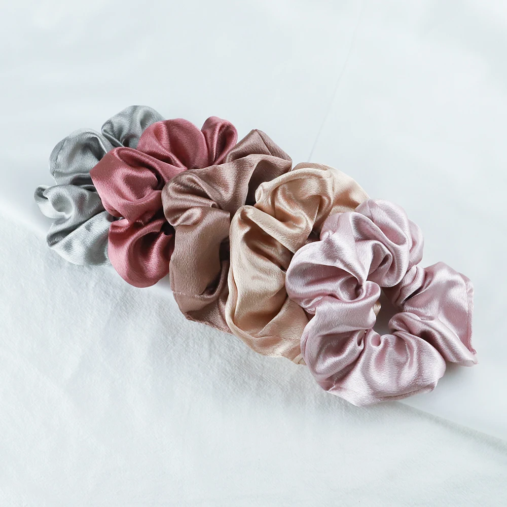 designer head scarf 5PCS/Lot Fashion Silk Satin Scrunchies Headband Large Elastic Rubber Hair Band Women Gilrs Ponytail Holder Hair Ties Accessories metal hair clips