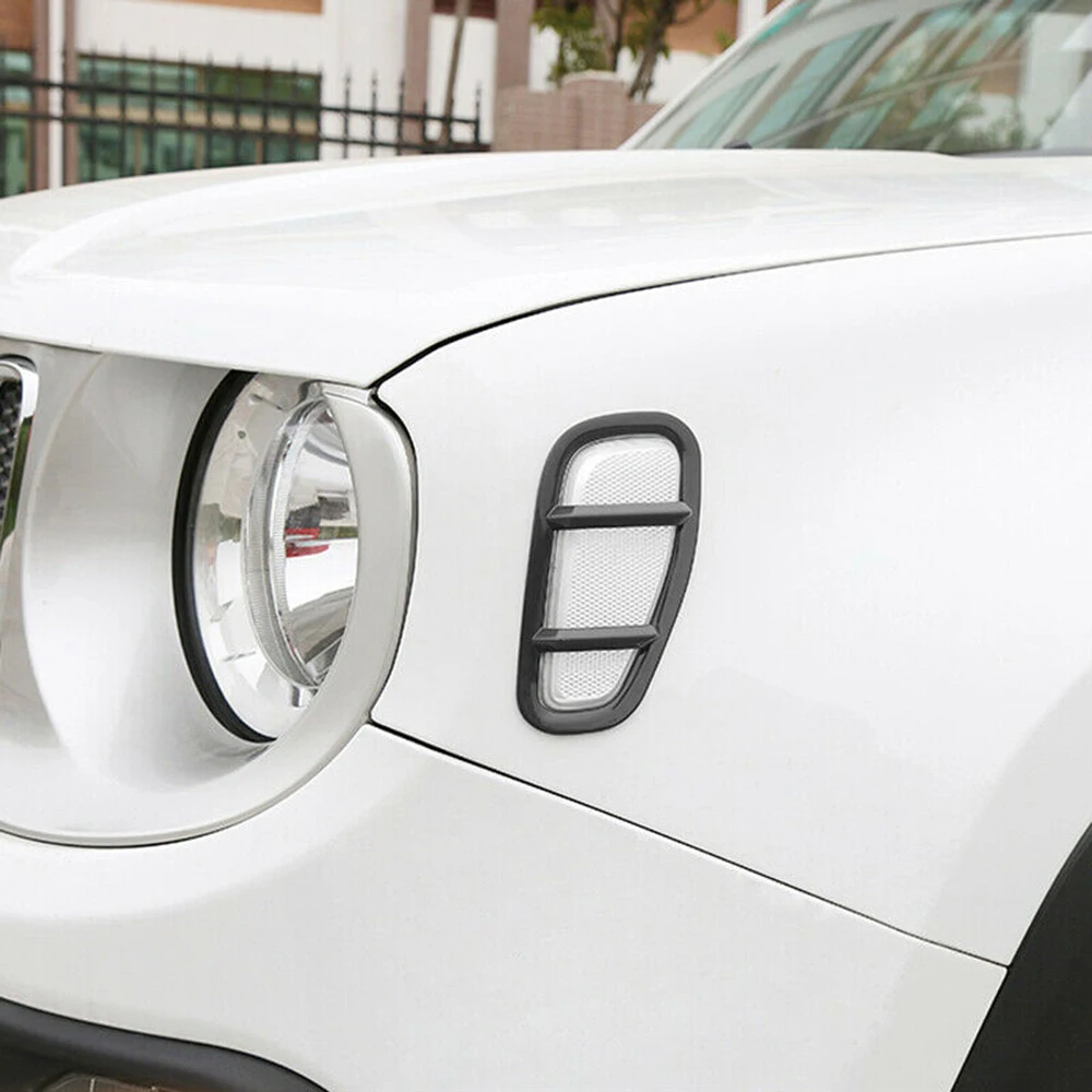 2 шт. боковая крышка лампы Черный ABS Подходит для Jeep Renegade- автомобилей Стайлинг Аксессуары молдинги