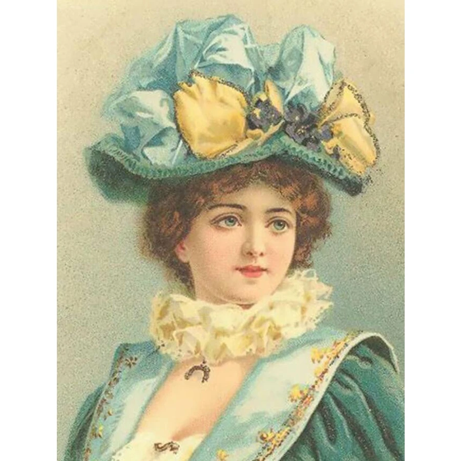 diamond embroidery Victorian woman painting 5d cross stitch diamond painting full drill square round picture of rhinestone decor_副本