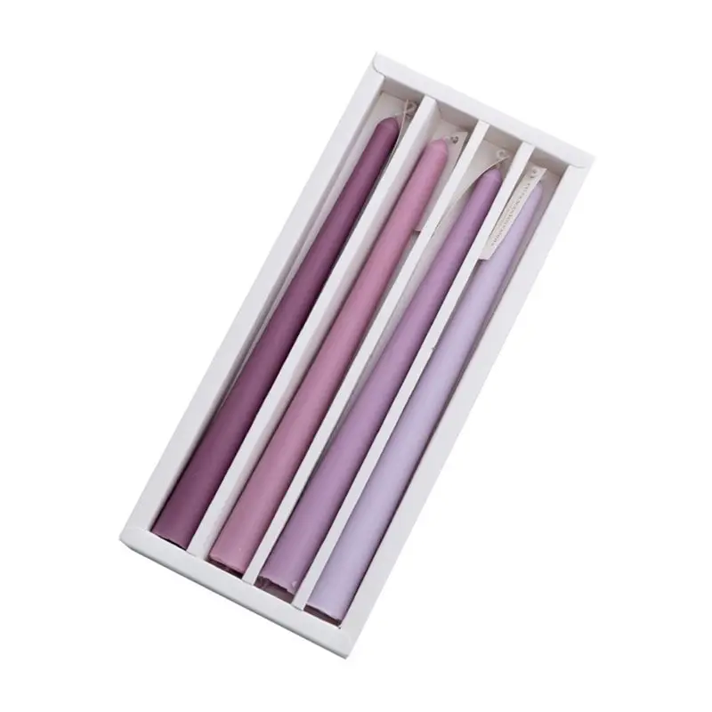 New 4 Pcs/Set Long Lasting Candle Smokeless Dinner Table Long Candles Wax Multicolor