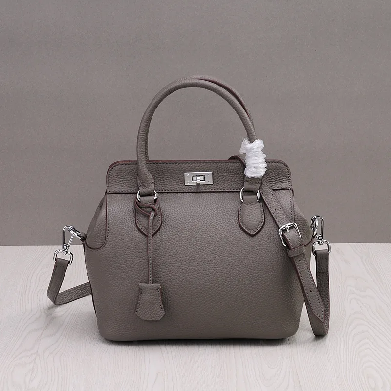 Large Khaki Новая женская сумка, роскошный дизайн, натуральная кожа, тоут, корейская мода, дикая, на одно плечо, сумка Ms. bag, большая ВМЕСТИТЕЛЬНОСТЬ - Цвет: Large Khaki