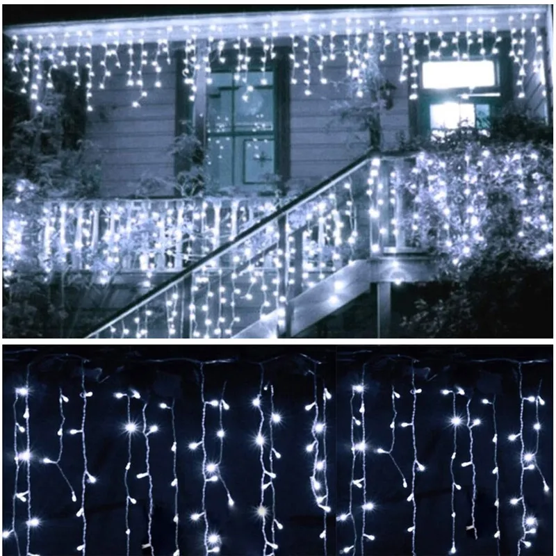 thumbnail image 1 of Decoración navideña 2023 Cortina de luces LED colgantes de 0,4 a 0,6 m, guirnalda de luces de carámbanos para exteriores, decoración de casa para Año Nuevo 2024, 1 of 5