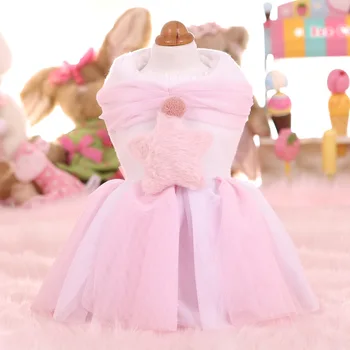 

Autumn and Winter Newest Little Fairy Plus Velvet Dog Dresses Pink Blue Colors Xs-xl Sizes Pet Dresses Dog Clothes for Girls