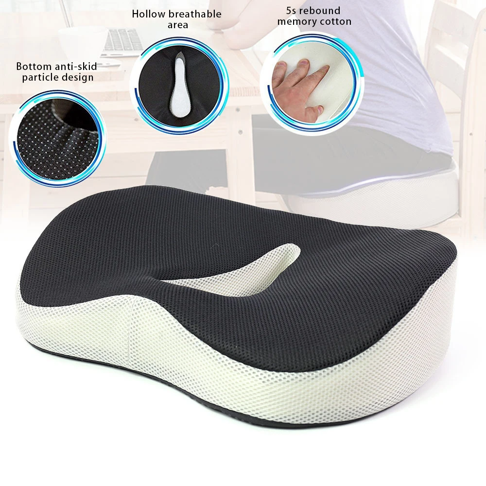 

Comfort Seat Memory Foam Cushion Non-Slip Orthopedic Travel Premium Coccyx Cushion Office Chair Car Sitting Breathable Pillows
