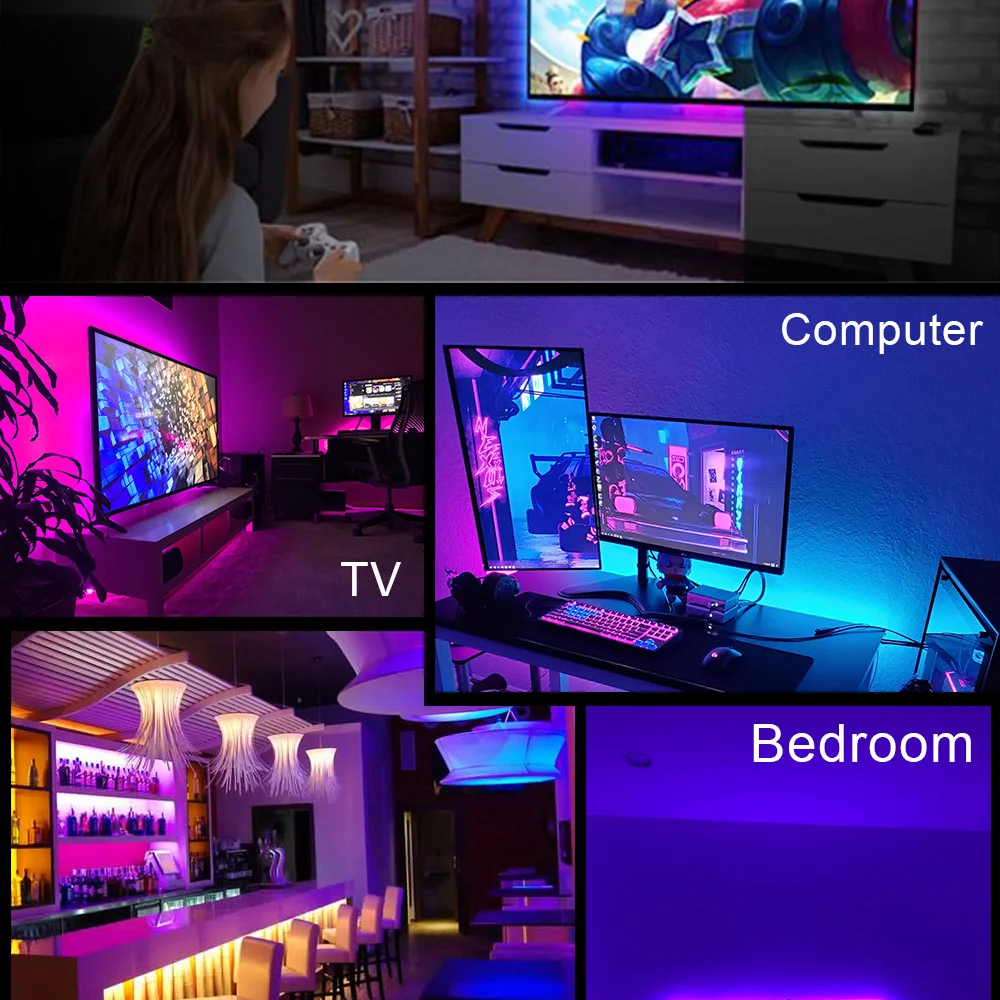 LED Strip Light USB Bluetooth RGB 5V LED RGB Lights Flexible LED Lamp Tape Ribbon RGB TV Desktop Screen BackLight Diode Tape 12 volt led lights waterproof