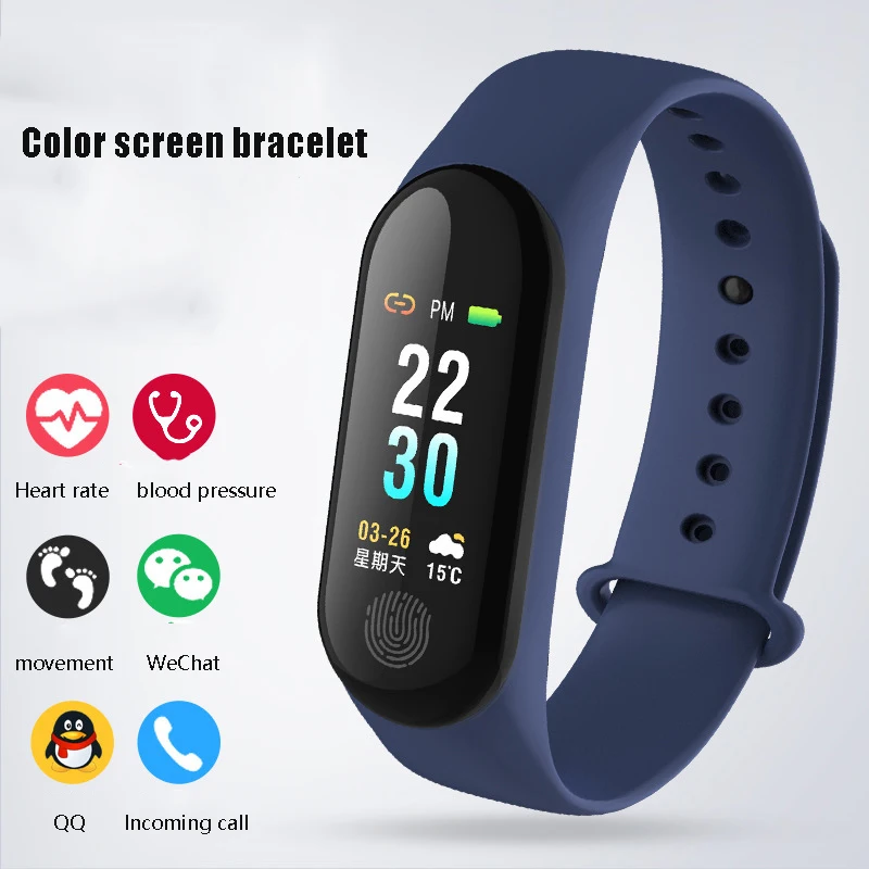 

Смарт-браслет M3plus с цветным экраном, пользовательский мультиспортивный режим, Ip67, водонепроницаемые часы с измерением пульса и артериального давления