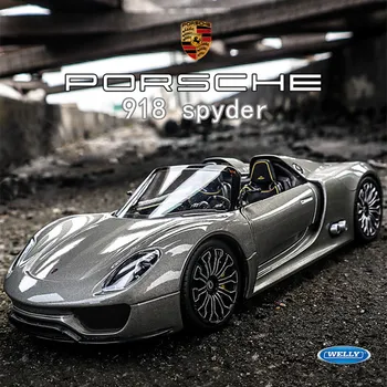 

WELLY 1:24 High Simulation Porsche 918 Diecast Metal Alloy Car Model Toys For Children Gift Car Collection Boy