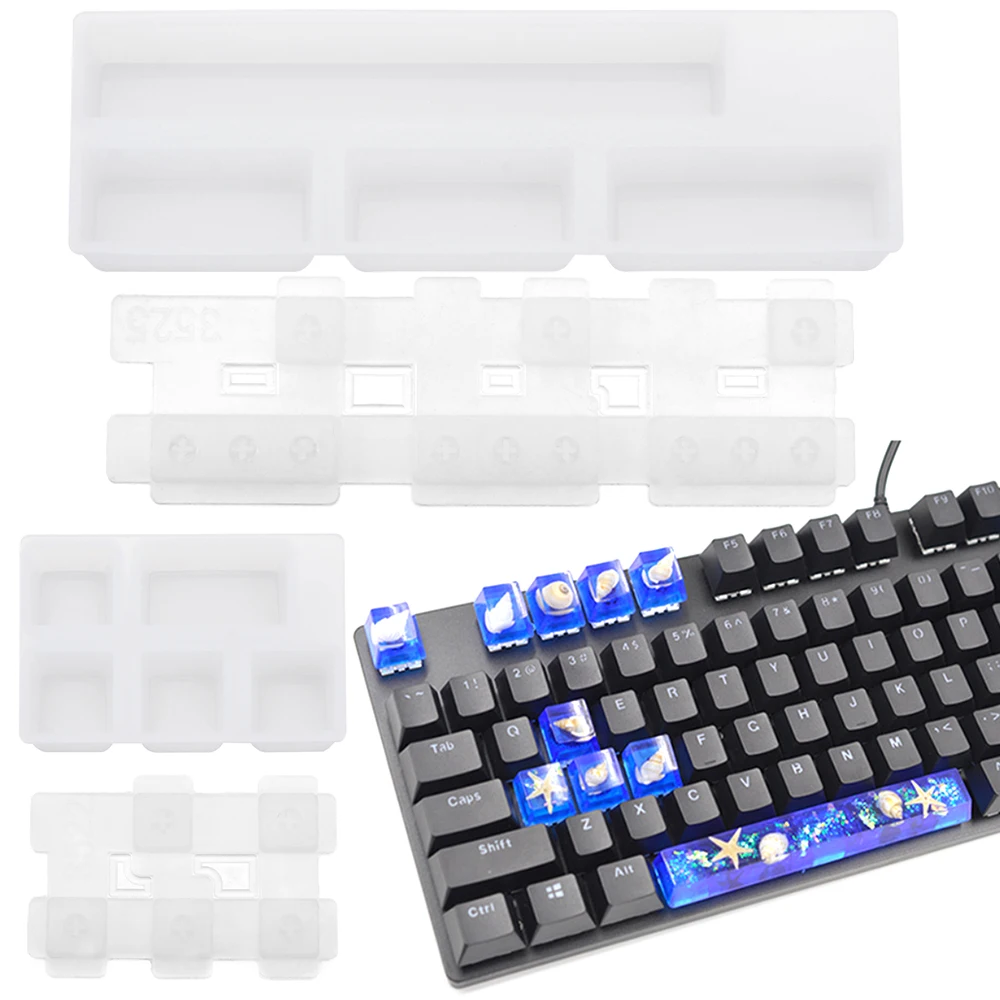 DIYMechanicalKeyboardMoldsKeycapSiliconeMouldCrystalUVEpoxyResinMoldHandmadeCrafts