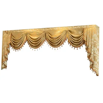 

European-style Valance Simple Curtain for Living Room Upmarket Chenille for Bedroom Retro Court Spun Gold Embroidery Luxury