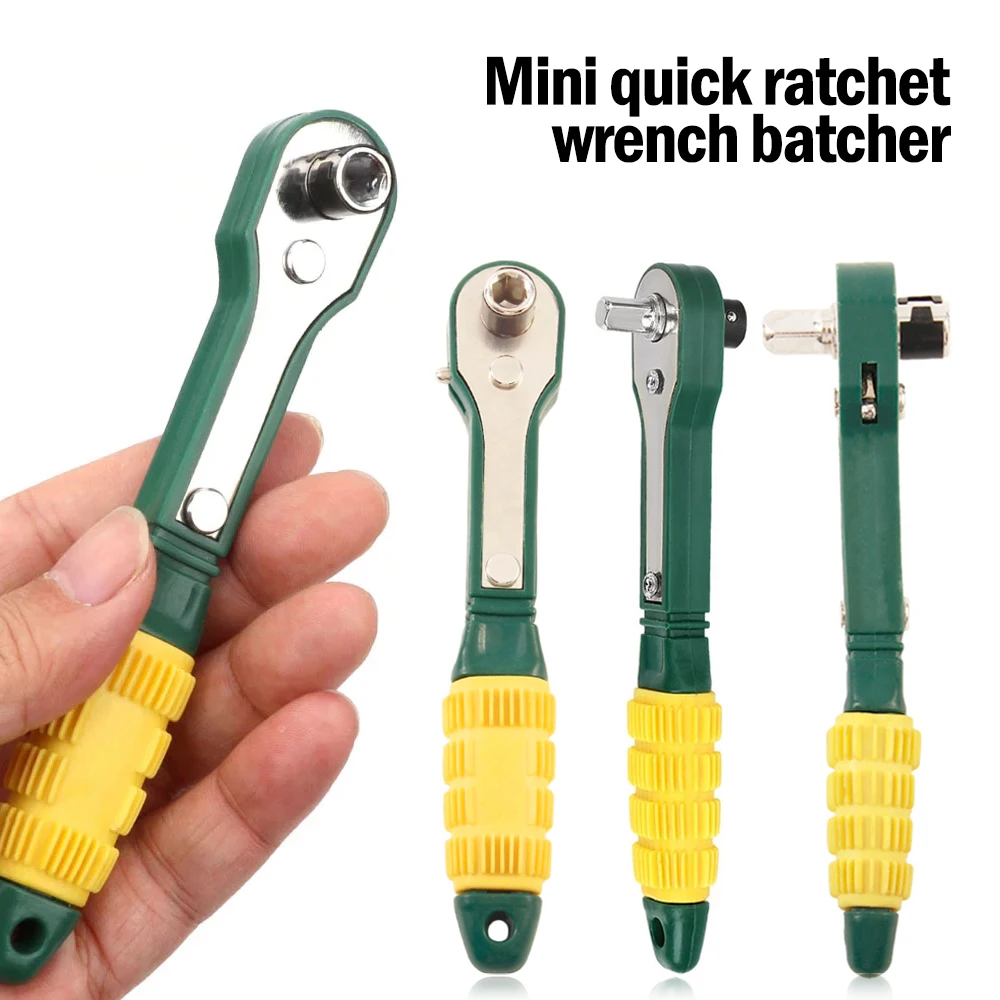 

Mini 1/4 Screwdriver Rod Adjustable Fast Ratchet Wrench Quick Socket Wrench Tools
