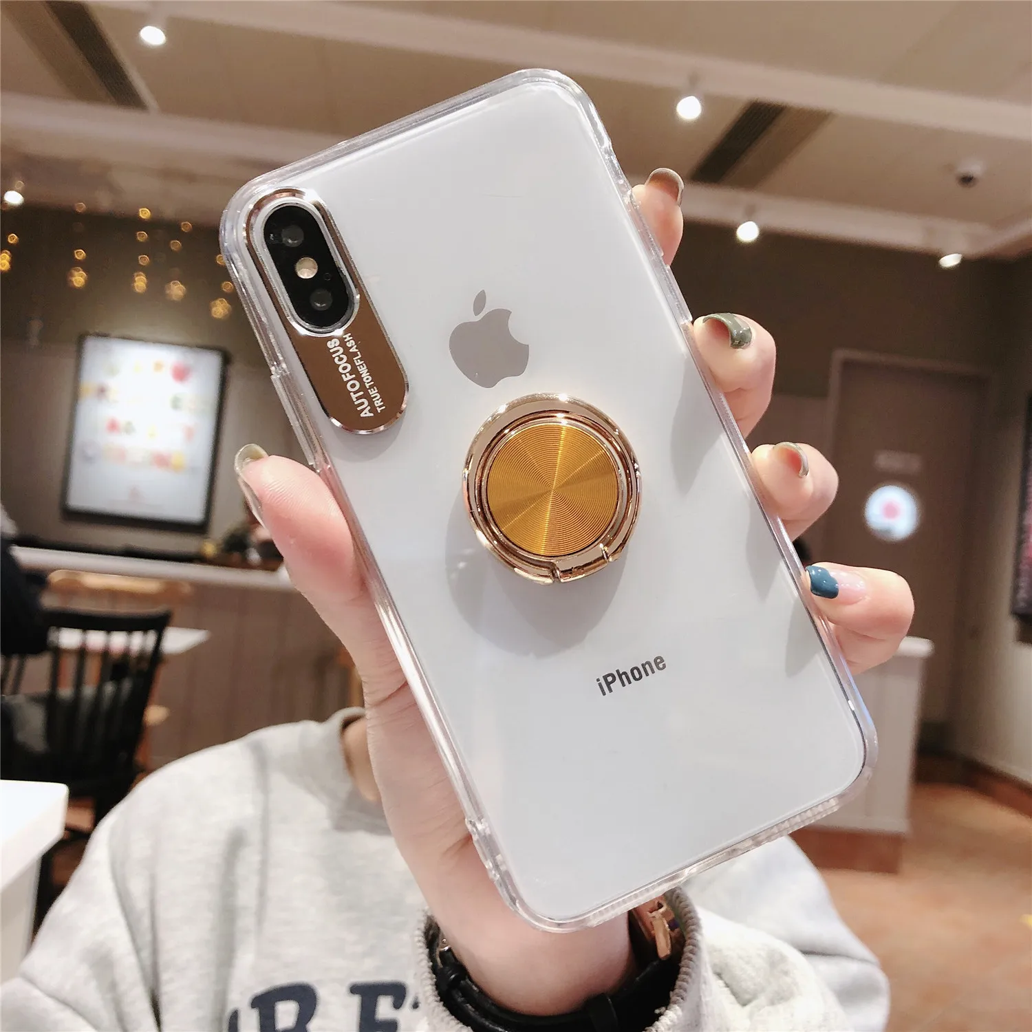 360 чехол-подставка с кольцом для iPhone Xs Max XR X прозрачный акриловый магнитный держатель для iPhone 11 Pro Max 6 7 8 Plus чехол